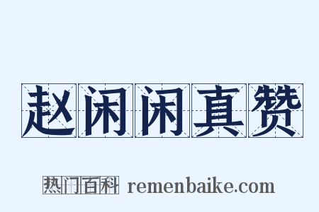 赵闲闲真赞是什么意思的图片